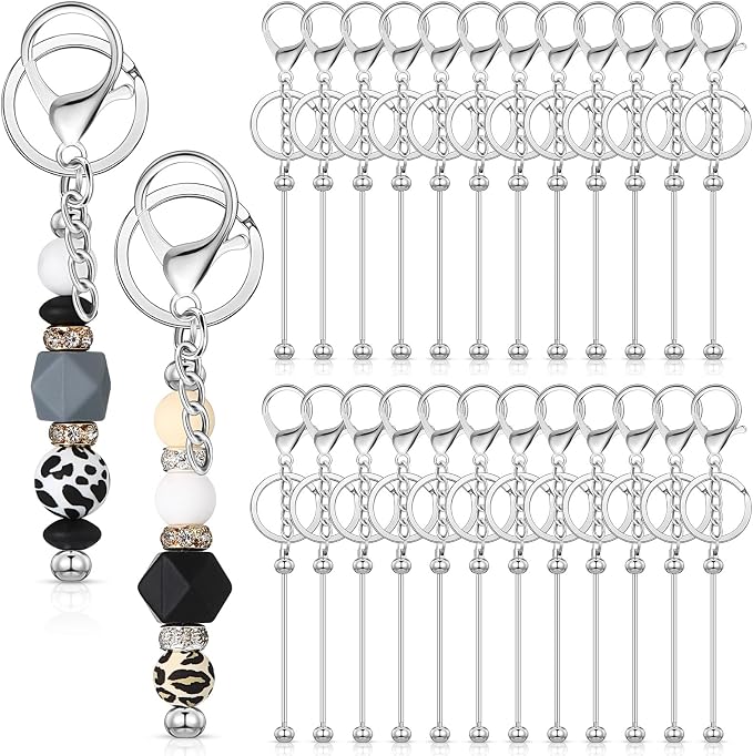 Tondiamo 24 Pcs Beadable Keychain Bars Bulk Beads by Tondiamo