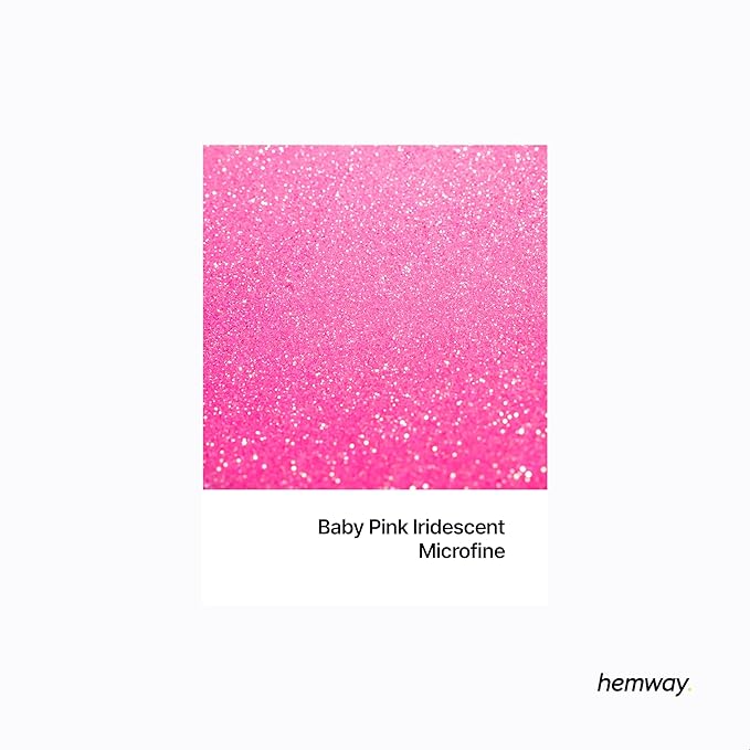 Hemway Polyurethane & Epoxy Resin Glitter 100g / 3.5oz Metallic Crystal Flake Additive for Flooring Jewelry Tumblers Glass Pigment - Microfine (1/256" 0.004" 0.1mm) - Baby Pink Iridescent
