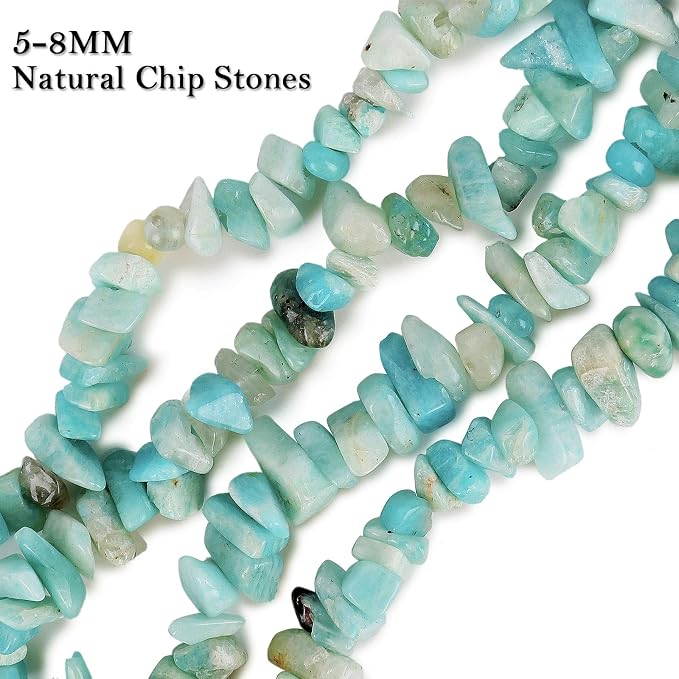 456 PCs Natural Chip Stone Beads, 5-8mm Irregular Multicolor Gemstones Loose - Image 3