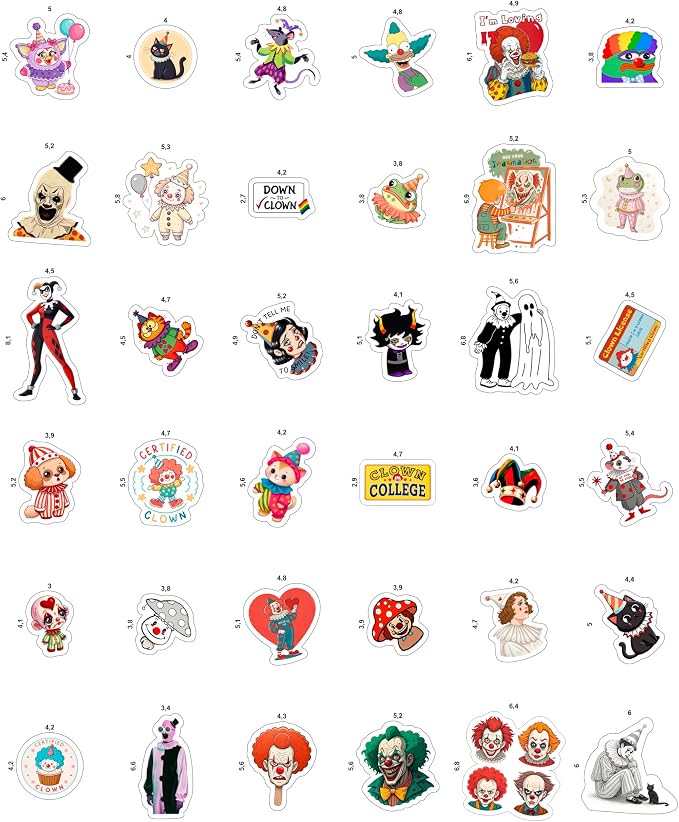BulbaCraft 100Pcs Clown Stickers - Image 3