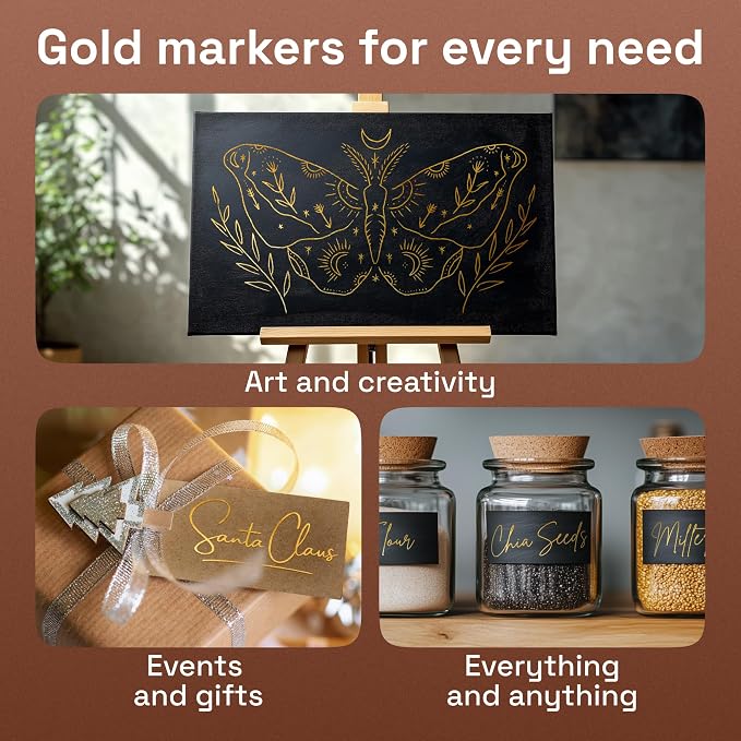 ARTISTRO 5 Gold Paint Pen for Rock, Painting - Image 6