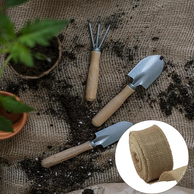 2" Wide Natural Burlap Fabric Roll - 10 Yards Jute Ribbon for Gift Wrapping, Wedding Decorations, Rustic Crafts, Wreaths & Home Decoration (5cm Wide)