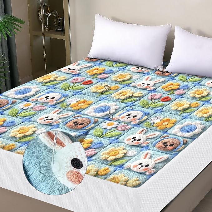 Waterproof Mattress Protector Queen, Fitted Sheet Style Breathable Mattress by OHANO