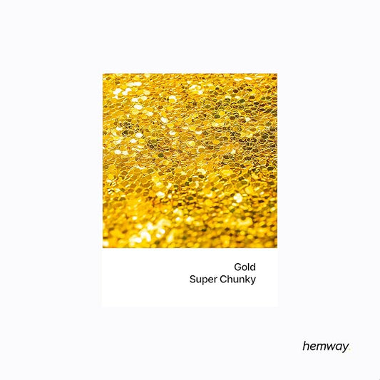 Hemway Glitter for Resin 100g Gold Metallic Crystals for Epoxy Craft Super Chunky Flakes Tumblers Wax Melt
