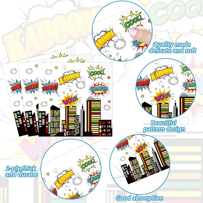 96 PCS Super Theme Hero Party Plates Napkins Hero Themed Party Tableware Hero - Image 4