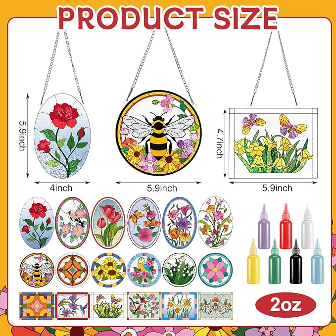 Humyoun 65 Pcs Stained Glass Painting Starter Kit - Image 2