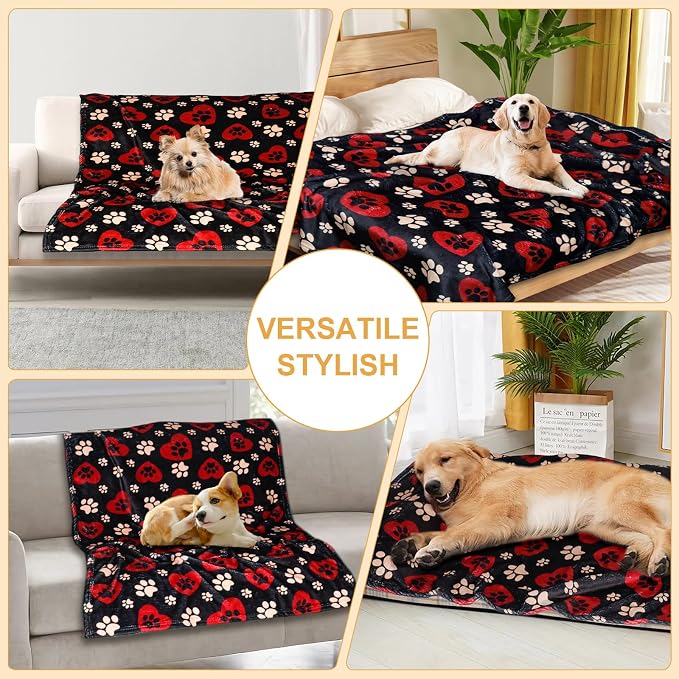 Dog Blankets for Large Dogs, Fuzzy Soft Pet Mat Throw Cover for Kennel Crate Bed - Image 3