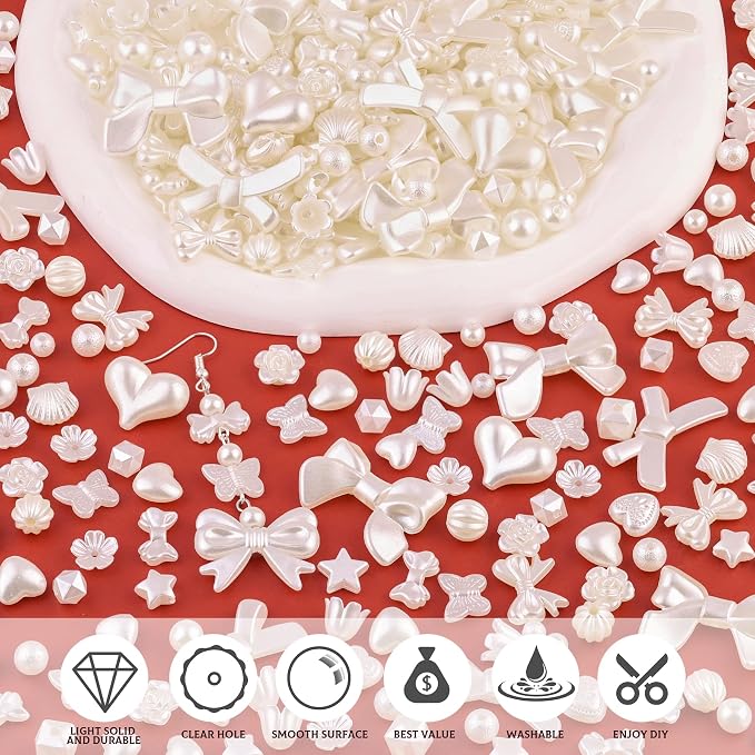 270-320PCS TINKRSTUFF Assorted Mix ABS Imitation Pearl Beads - Image 4