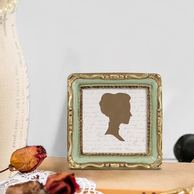 AELS 4x4 Inch Vintage Picture Frame, Elegant Antique Square Photo Frames - Image 5