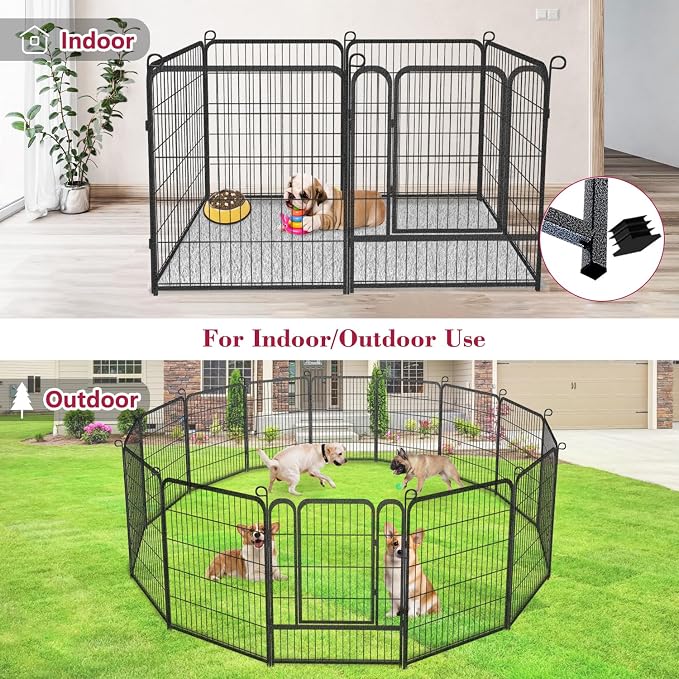 Dog Playpen Fence for Yard, 32inch 40 Panels Anti-Rust Pet Playpen Exercise Pen - Image 5