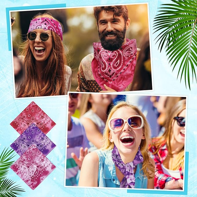 100 Pack Bandanas Unisex Paisley Bandanas Bulk Multi Purpose Cowboy Head Wrap - Image 4