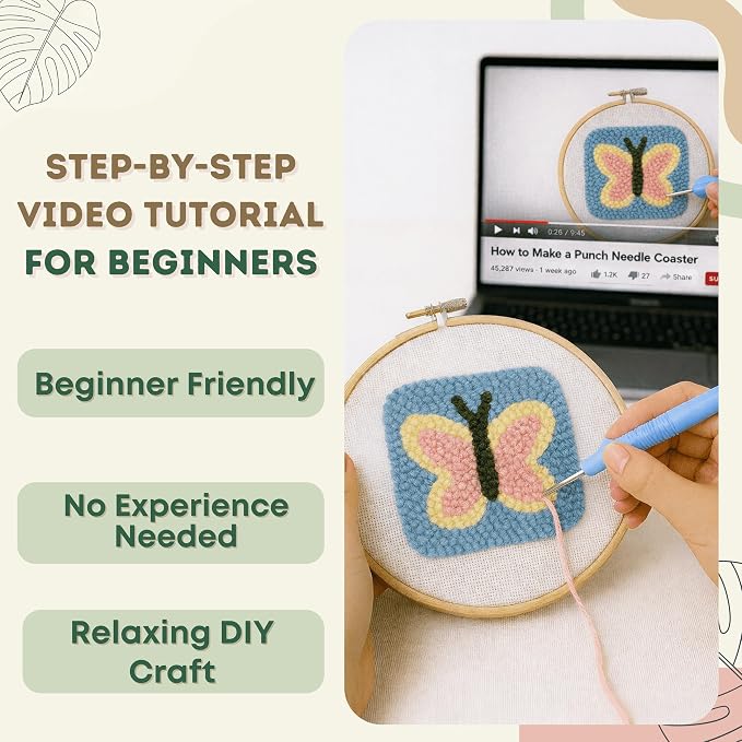 Kukovaya Punch Needle Kit for Beginners & Adults; Complete DIY Embroidery - Image 4