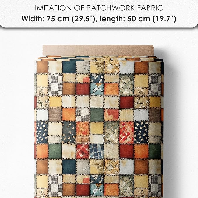 Patchwork Acorn Cotton Fabric Panel – 6 Designs + Bonus Sheet 29.5×19.6 inch - Image 7