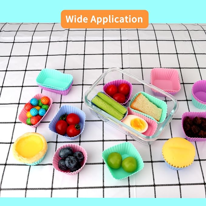 24 pcs Silicone Cupcake Baking Cups Dulinkas Reusable Cupcake Liners Non-Stick - Image 6