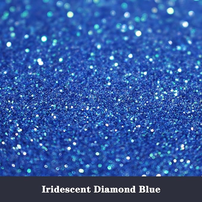 High Capacity 260g Iridescent Fine Glitter,Shaker Bottle for Epoxy Resin DIY Craft,Rainbow for Nail Art Face Body Glitter Tumbler Making (IRI Diamond Blue)