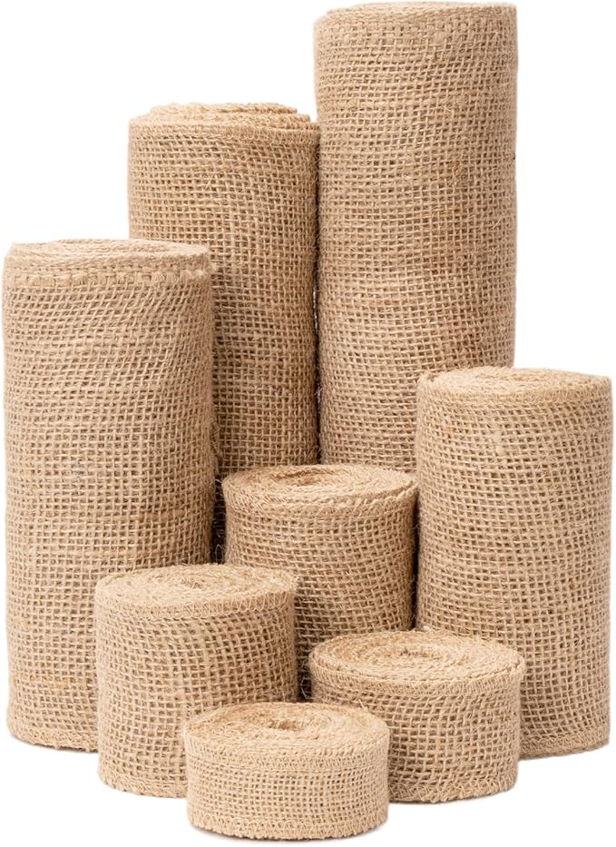 10 Inch Natural Burlap Fabric Roll - 10 Yards Jute Fabric Ribbon for DIY Gift Wrapping Craft Projects, Wedding, Christmas Home Decoration (25 cm, 10 in)
