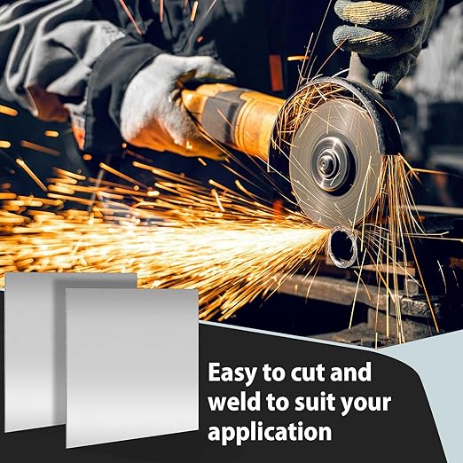 2 Pcs 16 Gauge 6 x 6 Inch Metal Steel Sheet Steel Plate Mild Carbon Cold Rolled Square Weldable Metal Panels for Outside Industrial DIY Use Projects Weld Accessories