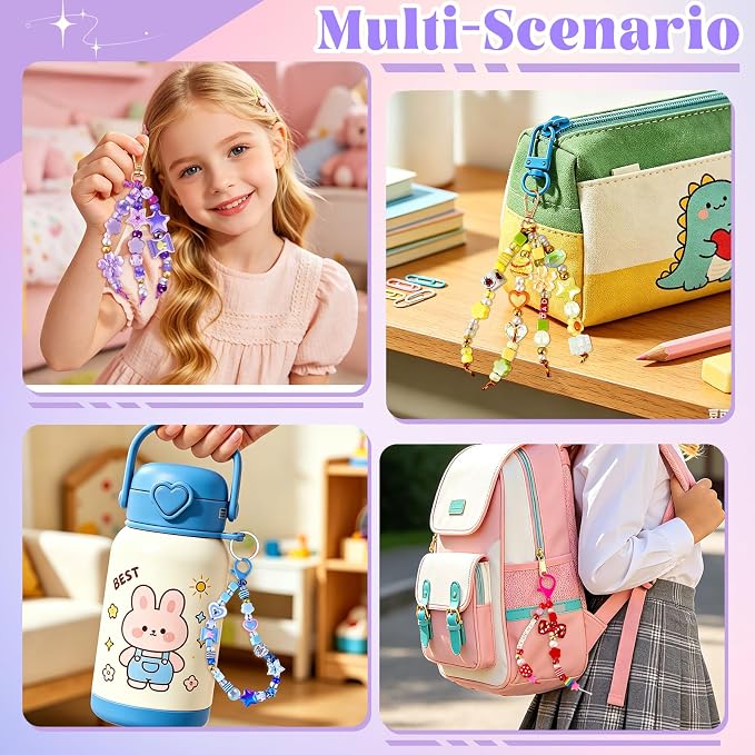 TOHONGADON 1501 Pcs DIY Bag Charm Kit, Colorful Keychain Making Kit, - Image 7