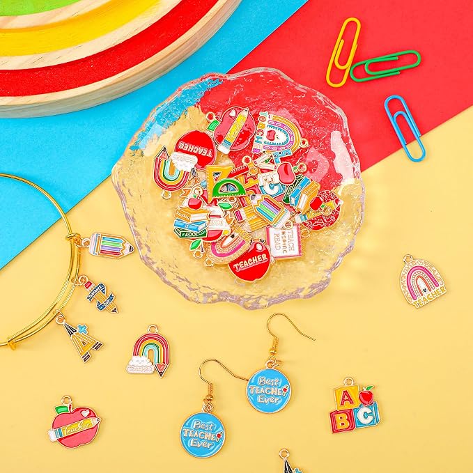 MARFOREVER 40Pcs/20 Pairs Teacher Charms School Charms - Image 4