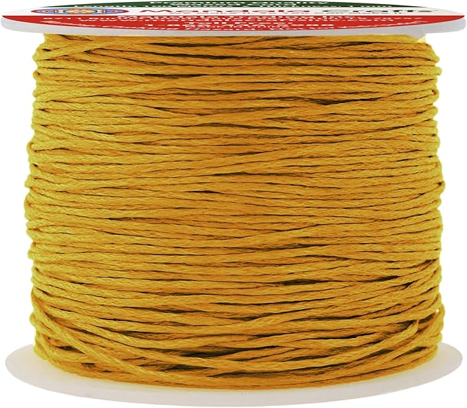 Mandala Crafts 1mm 109 Yards Dark Goldenrod Cotton Waxed Cord for Jewelry Making Bracelet Cord Waxed String - Beading String Thread Jewelry Cords for Necklaces String