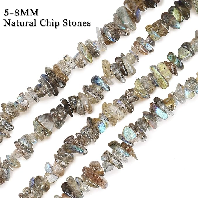 456 PCs Natural Chip Stone Beads, 5-8mm Irregular Multicolor Gemstones Loose - Image 3