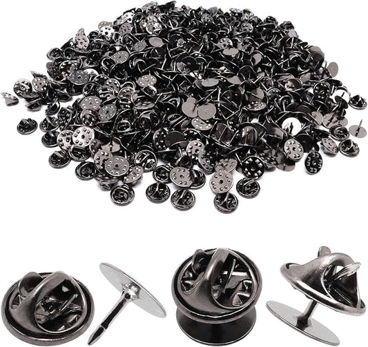 260 Set Pin Backs, Blank Pins Scatter Butterfly Clutch Pin Holder Enamel Pins Locking Backs Tie Tacks Jewelry Backings Clasp for Brooch Lapel Hat Uniform Badges Tie Tack (10mm, Black)