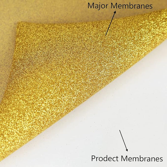 FUNKAKA Glitter Golden HTV Heat Transfer Vinyl Rolls, 12" x 25ft PU Iron on Vinyl for T-Shirt Golden Glitter HTV Vinyl for All Cutter Machines Easy to Cut & Weed for Heat Vinyl Design