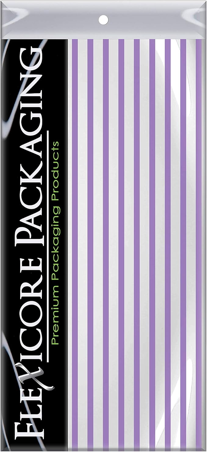 Flexicore Packaging Lilac Purple Pin Stripe Print Gift Wrap Tissue Paper Size: 15 Inch X 20 Inch | Count: 10 Sheets | Color: Lilac Pin Stripe