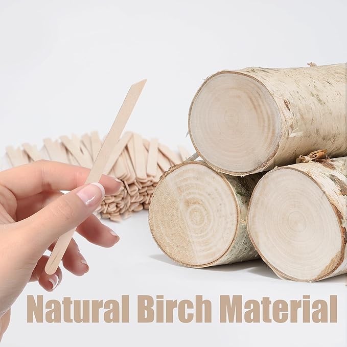 1000Pcs Wooden Wax Sticks Small Waxing Applicator Sticks Wax Spatulas Wood Craft Sticks for Hair Removal and Smooth Skin - Slanted & Round