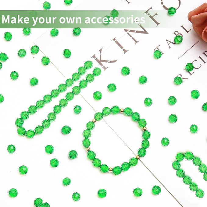 BONNY BOXX 1000pcs 6mm Acrylic Faceted Round Crystal Beads Transparent Deep - Image 4