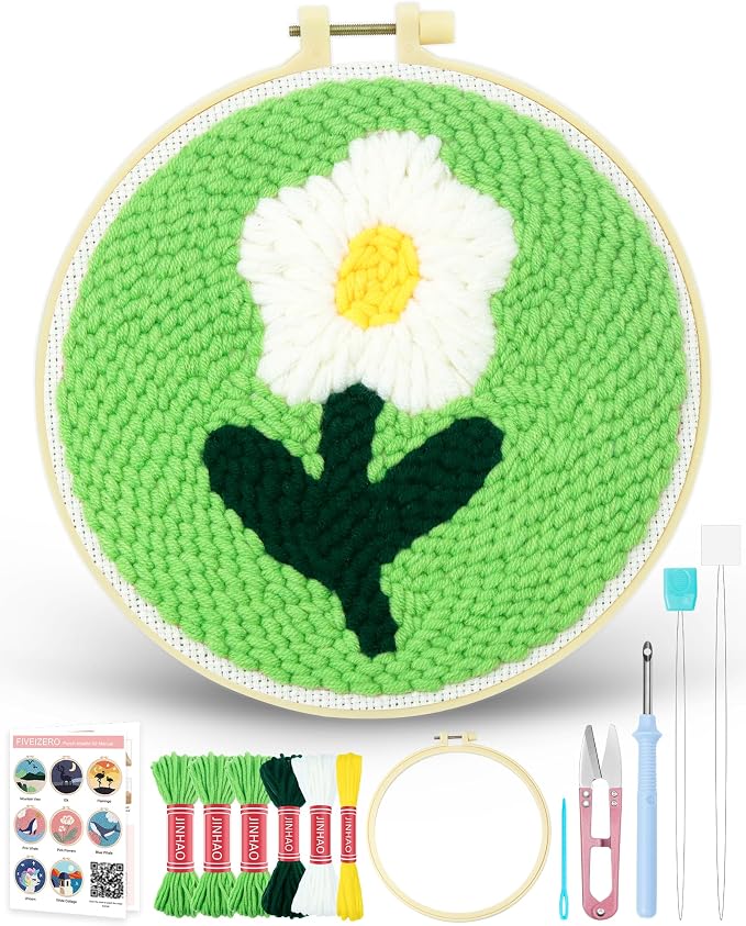 FIVEIZERO Punch Needle Kit for Beginners, Yarn Punch Needle Art Craft Kit for by FIVEIZERO