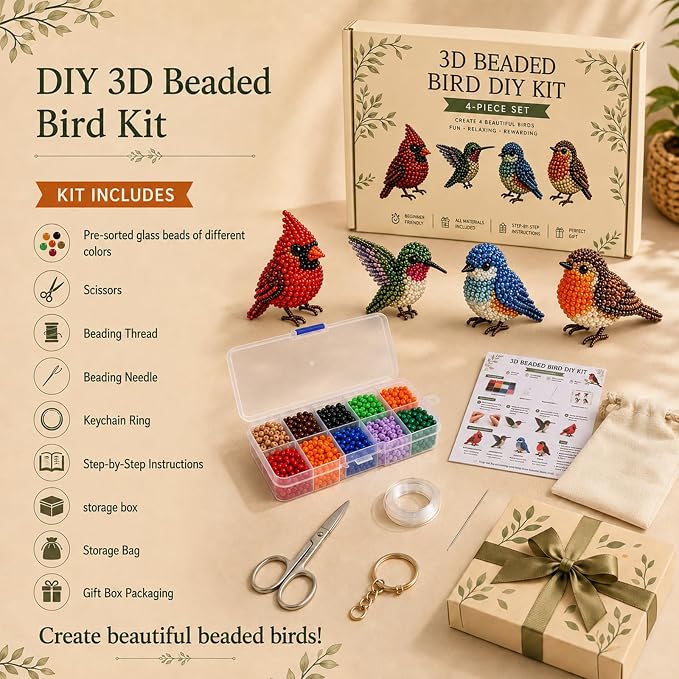 Tiny 3D Beaded Animal DIY Kit-Bead Animal Making Kit - Image 3