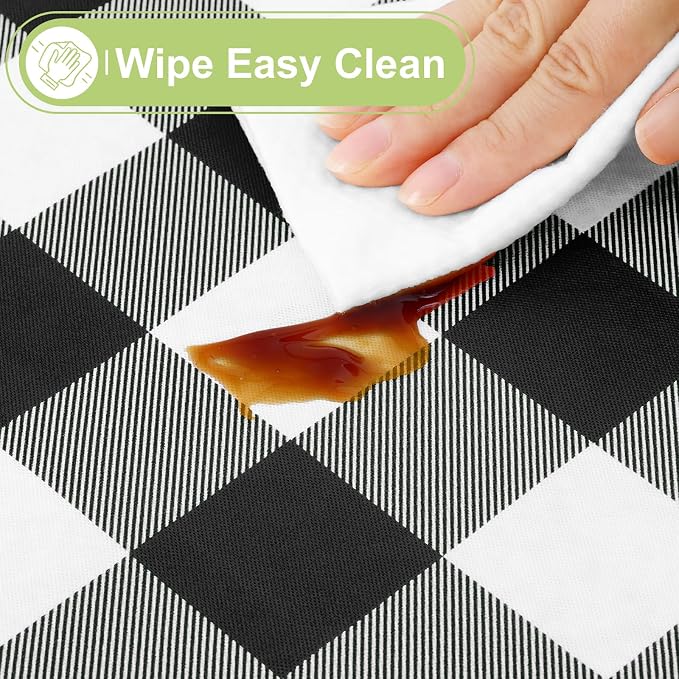 Smiry Rectangle Table Cloth, Waterproof Vinyl Tablecloths - Image 3