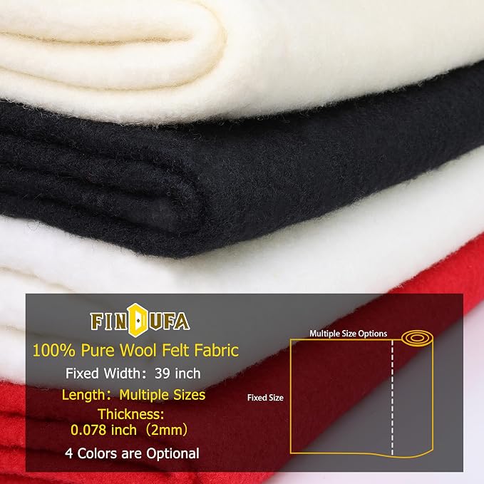 30" x 39" Wool Felt Fabric, Pure Merino Felt Fabric - Image 6