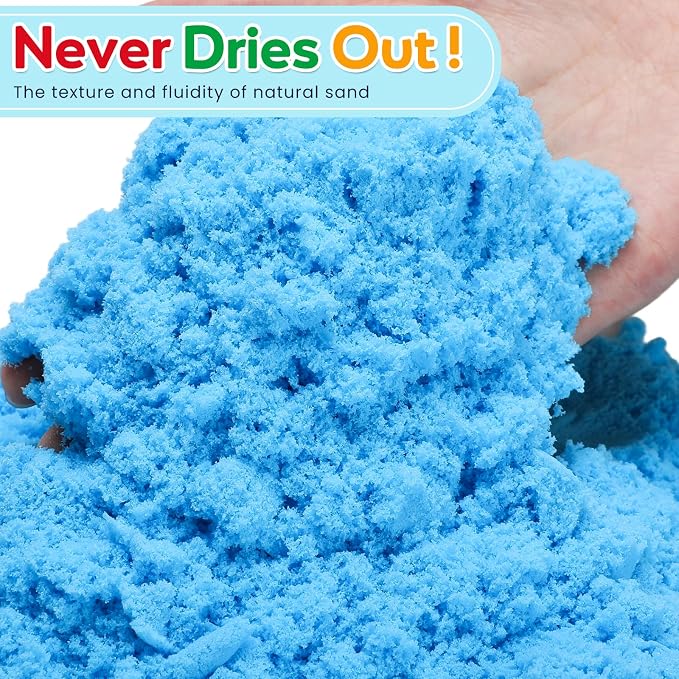 FURWEY Play Sand Set, with 6.6lbs of Colorful Sensory Sand, Plus 10 Tools & - Image 3
