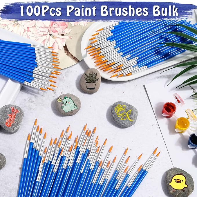 anezus 100Pcs Paint Brushes Bulk Small, - Image 2
