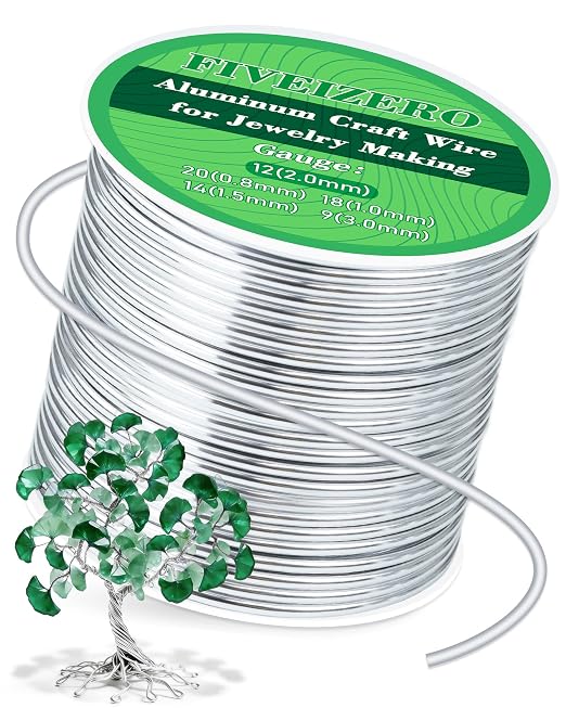 FIVEIZERO 12 Gauge Aluminum Craft Wire 98ft, Armature Wire by FIVEIZERO