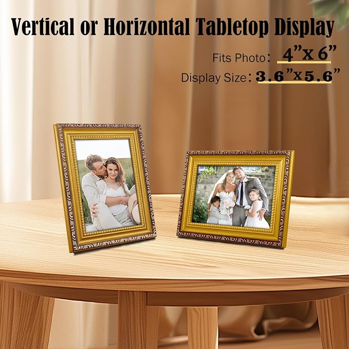 4×6 Picture Frame Gold - Image 5