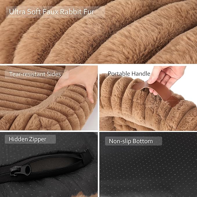 Cute Washable Dog Bed for Small Dogs -Soft Plush Calming Puppy & Cat Bed - Image 9