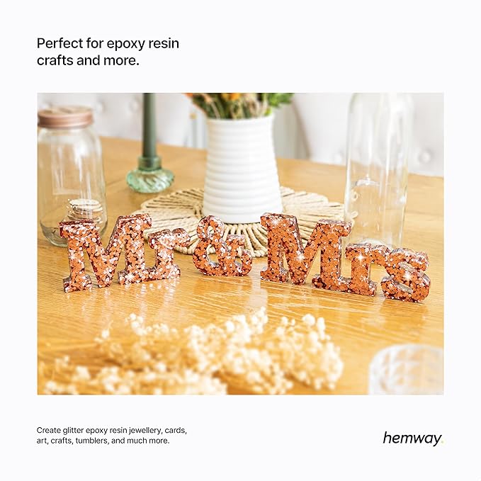 Hemway Glitter for Resin 100g Rose Gold Metallic Crystals for Epoxy Craft Super Chunky Flakes Tumblers Wax Melt