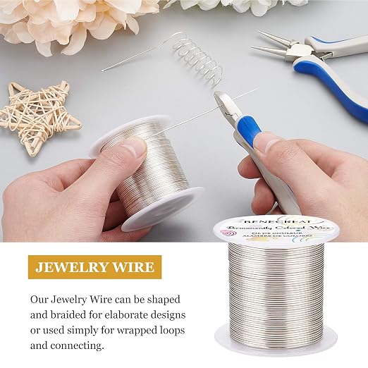 BENECREAT 18 Gauge 32 Yards Tarnish Resistant Silver Wire Jewelry Beading Wire - Image 4