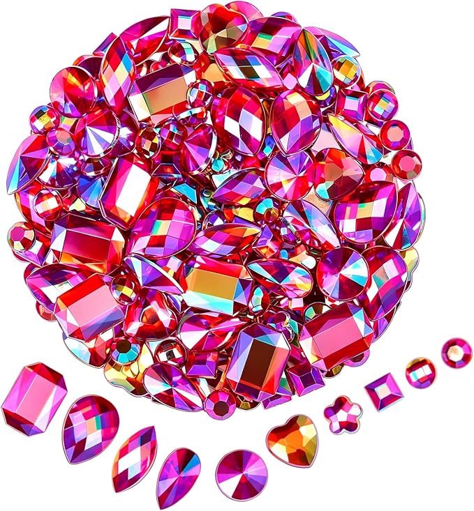 1200 Pcs AB Rhinestones for Bedazzling, Rainbow Effect Craft Gems for Crafting by Unknown