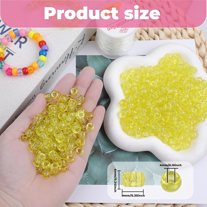 Plastic Pony Beads, for Bracelet, Hair Braiding, Friendship Bracelets, Jewelry - Image 2