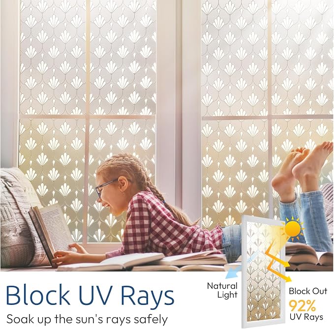 rabbitgoo Privacy Window Film Frosted Glass, 23.6" x 78.7" | Sun Blocking Non - Image 3