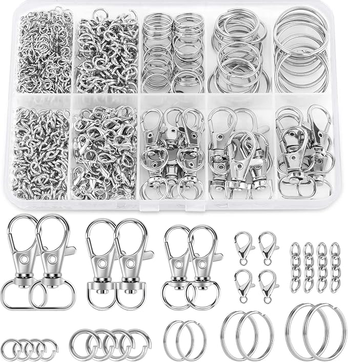 523PCS Keychain Making Kit, Keychain Making Supplies Including Keychains Clips by Sucrown