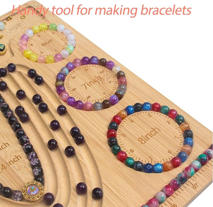 Bead Board for Jewelry Making, Bamboo Beading Tray Design Mat for Necklaces - Image 4