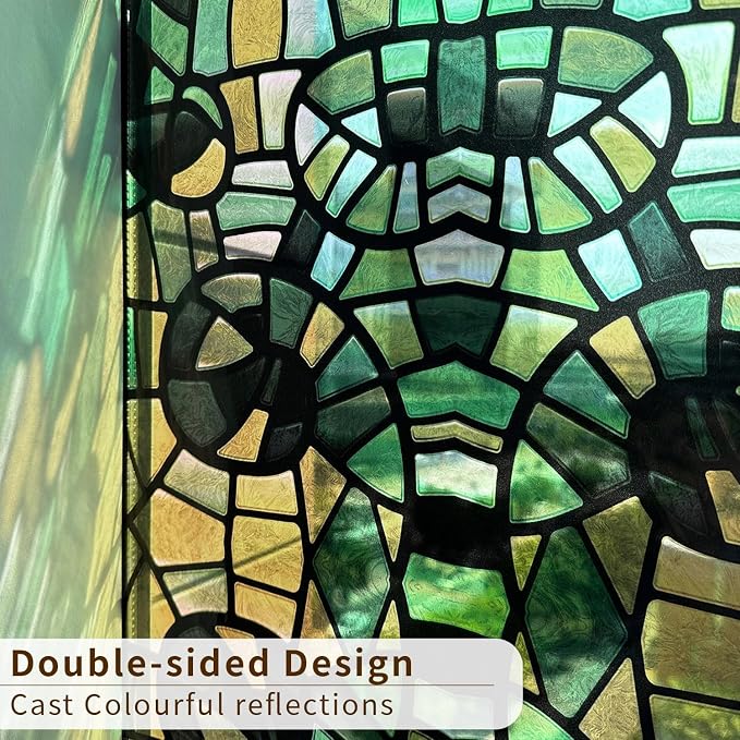funlife Original Hand-Drawn Stained Glass Window Film, Reusable Double-Sided - Image 2