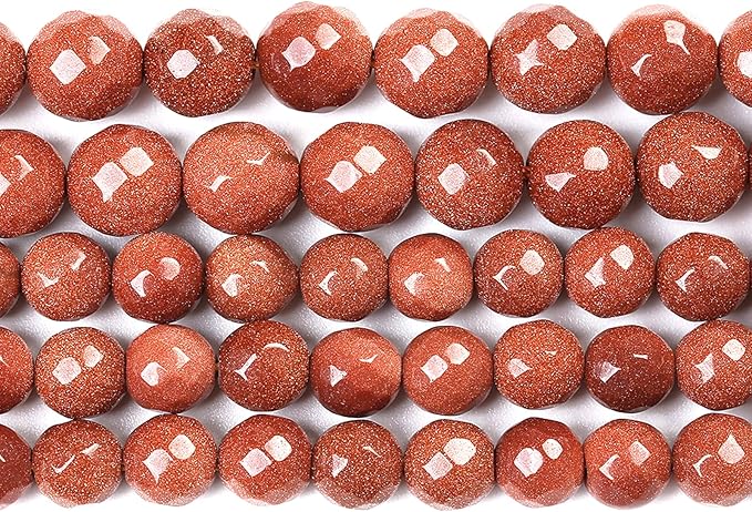 60pcs 6mm Natural Gold Sandstone Beads Faceted Stone Energy Healing Beads for Jewelry MakingDIY Bracelet Necklace Accessories 15" (6mm, Faceted Gold Sandstone)