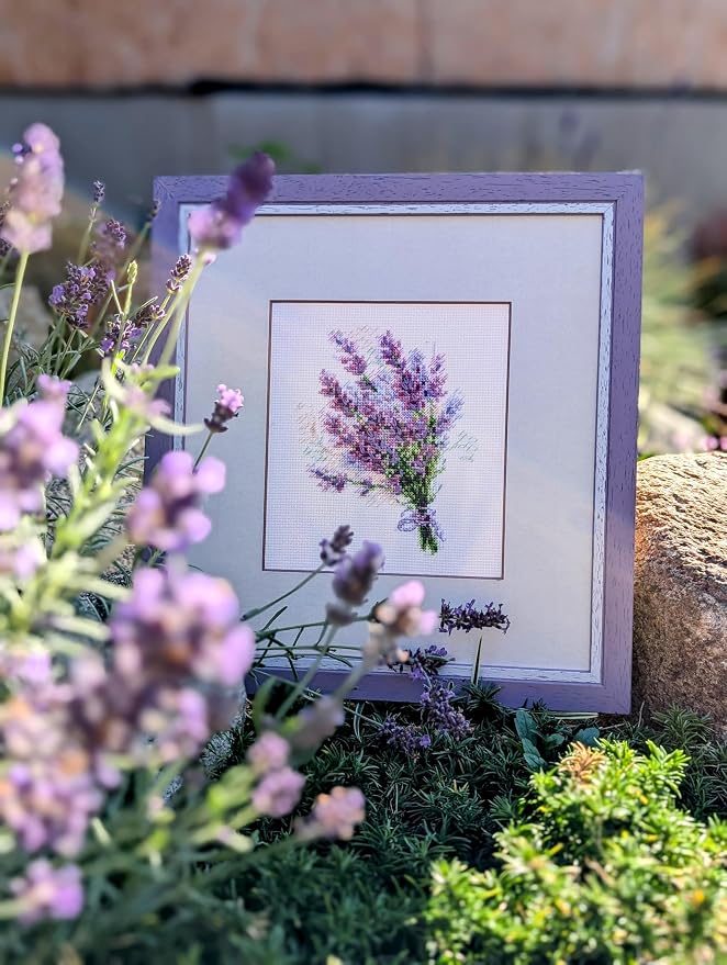 RIOLIS - Bouquet with Lavender 1607, Floral Cross Stitch Kits 6"X7", Cross - Image 8