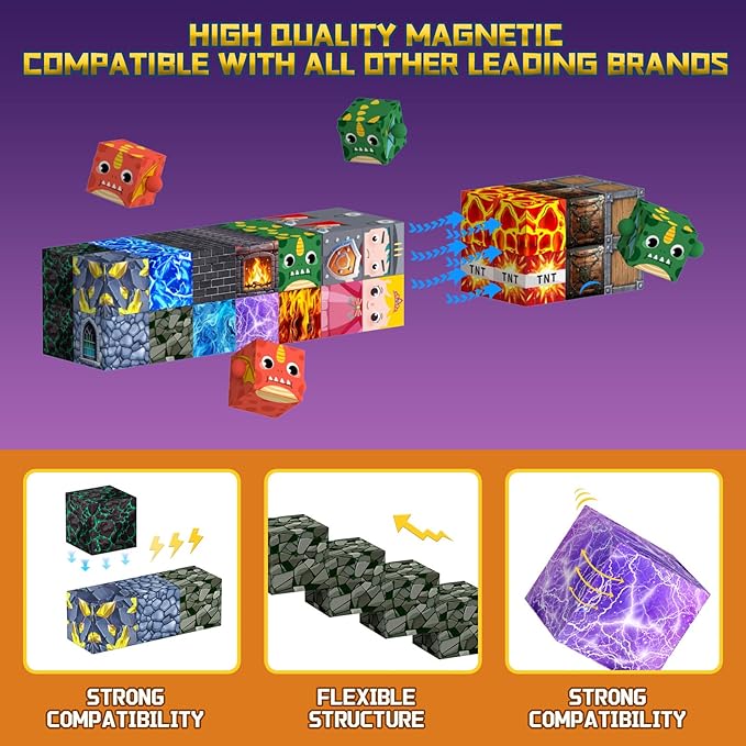 100PCS Magnetic Blocks - Build Magnet World Kids Building Toy, Magnetic Tiles Building Blocks Toddler STEM Montessori Toy Sensory Outdoor Toys for 3+ Year Old Boys&Girls, Christmas Birthday Gift